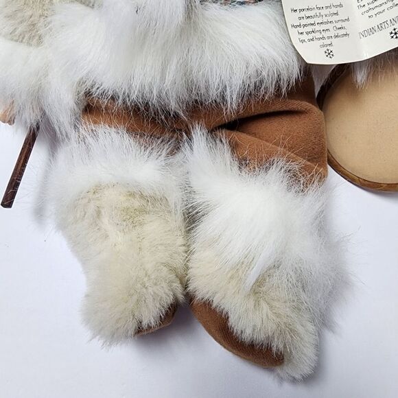 Vintage Artic Kids Alaskan Eskimo Sitting Porcelain Doll With Drum 10" - Picture 7 of 10